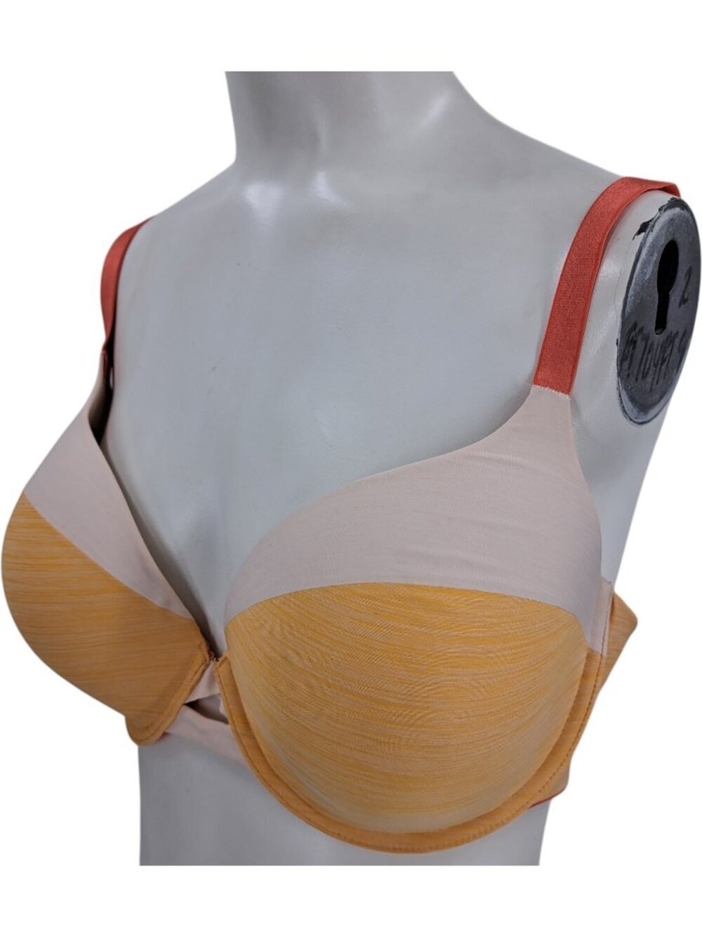 Victorias Secret Padded Perfect Shape Underwire Bra Size 34DDD Orange Colorblock